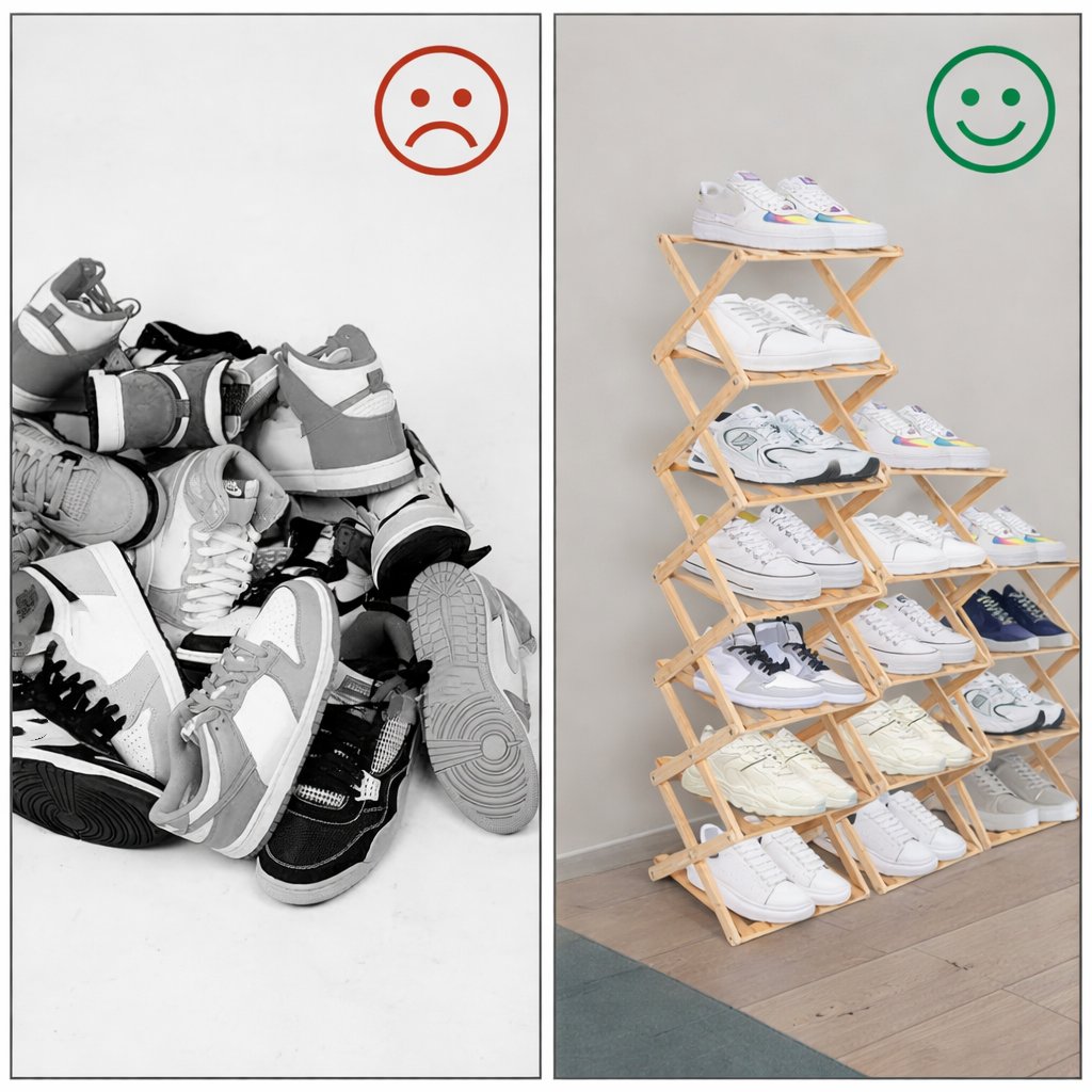 👟The 9-Tier Bamboo Rack: 3-Tier, 6-Tier, and 9-Tier No-Assembly Storage Solution!
