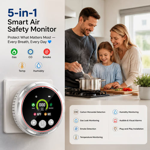 🏠 5-in-1 Smart Air Safety Monitor