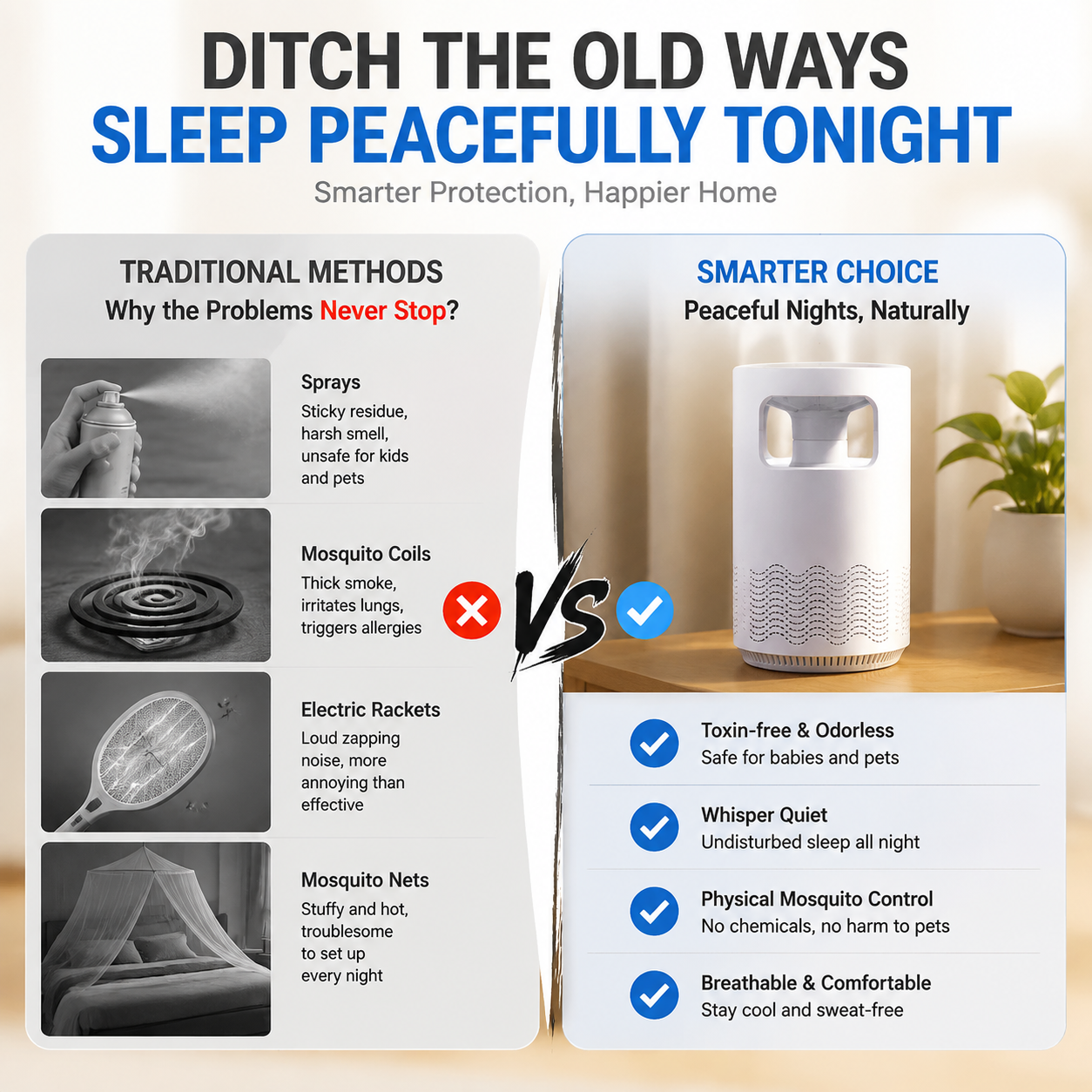 🦟360° UV Mosquito Killer Lamp – No More Bites, No More Smelly Sprays