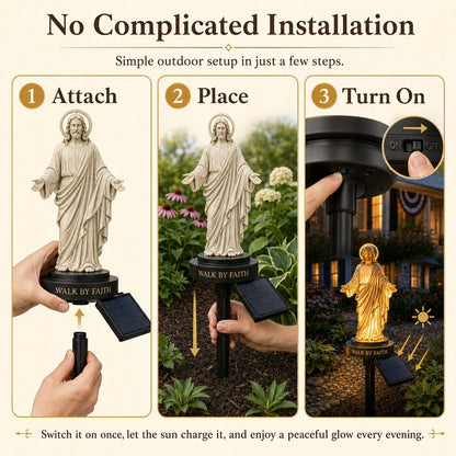 ✝️ Walk by Faith Solar Jesus Garden Light