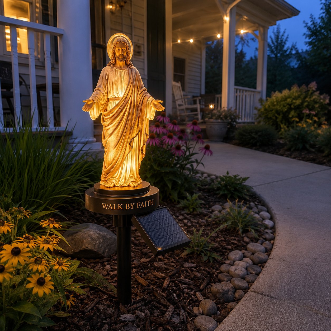 ✝️ Walk by Faith Solar Jesus Garden Light