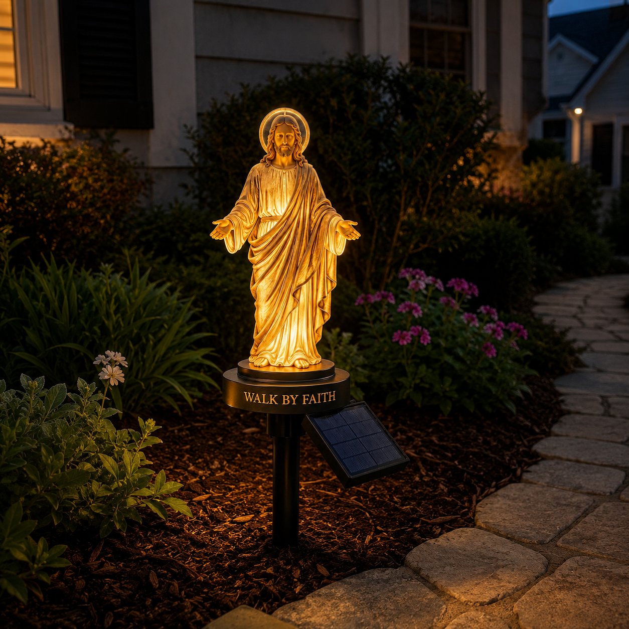 ✝️ Walk by Faith Solar Jesus Garden Light
