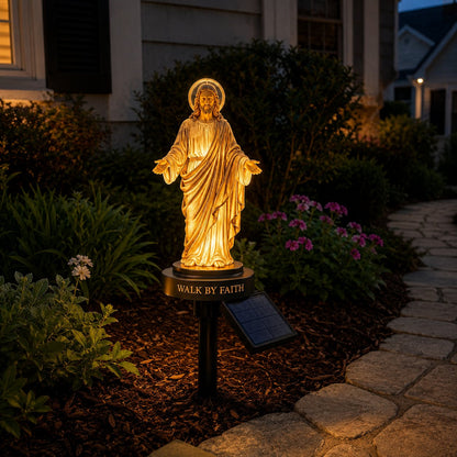 ✝️ Walk by Faith Solar Jesus Garden Light