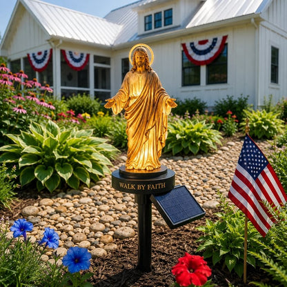 ✝️ Walk by Faith Solar Jesus Garden Light