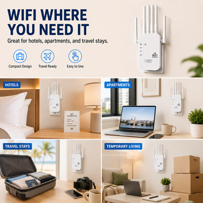 📶WiFi Dead Zone Killer – 1200 Sq Ft Ultra-Fast Extender