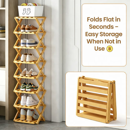 👟The 9-Tier Bamboo Rack: 3-Tier, 6-Tier, and 9-Tier No-Assembly Storage Solution!