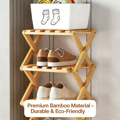 👟The 9-Tier Bamboo Rack: 3-Tier, 6-Tier, and 9-Tier No-Assembly Storage Solution!